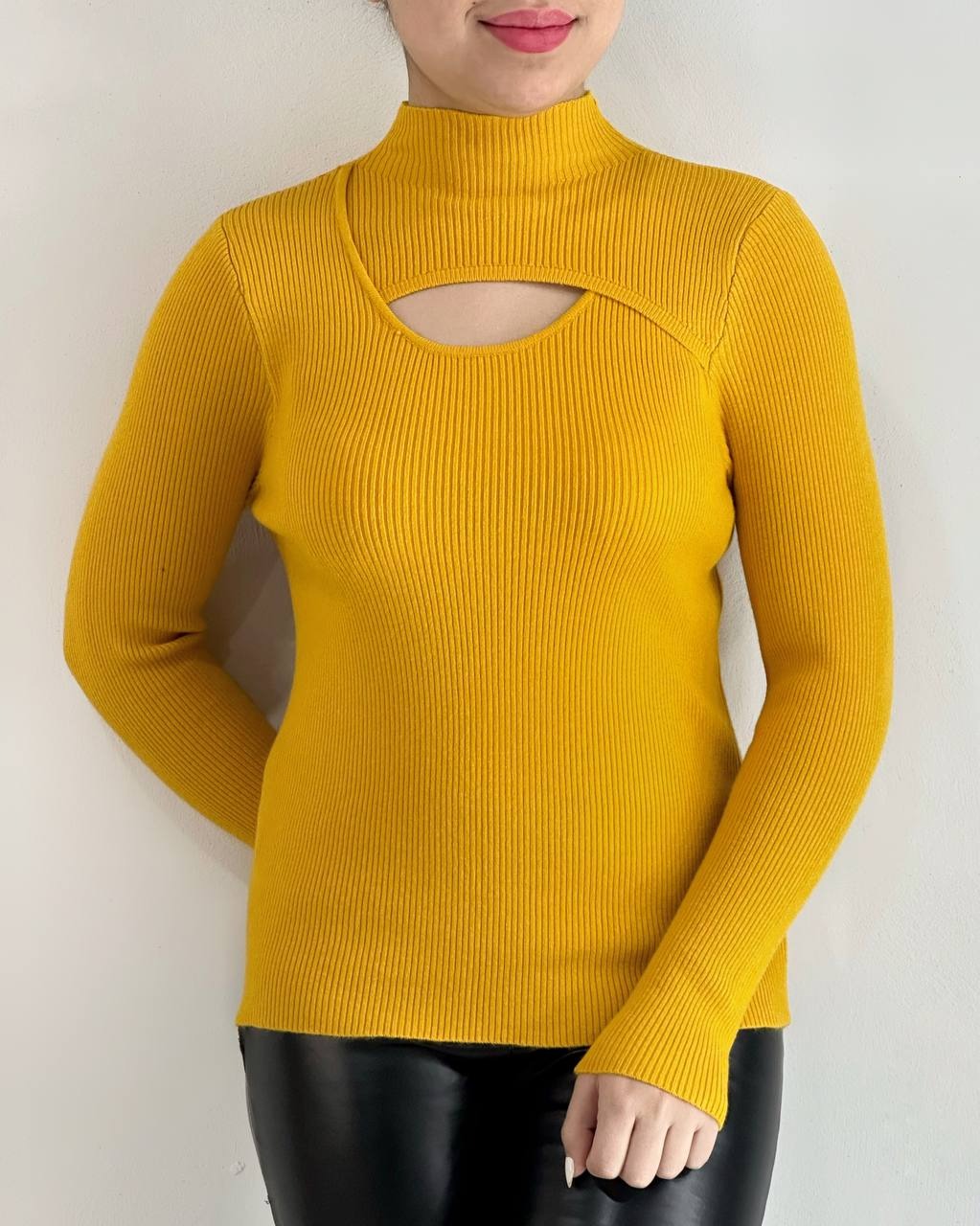 پلیور بافت یقه ایستاده کد 4451