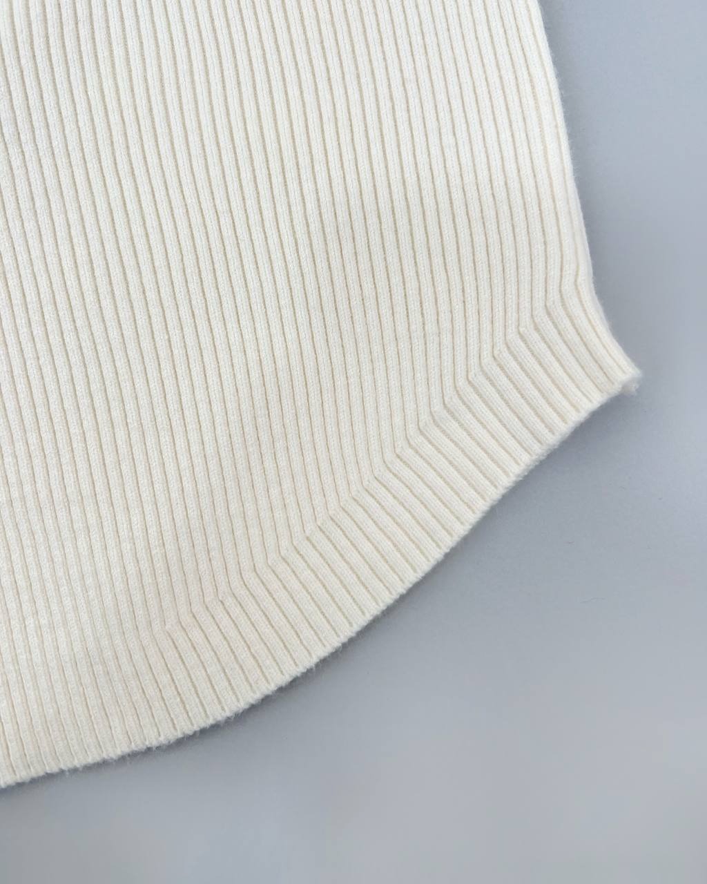 بلوز بافت آستین سه ربع یقه گرد کد 4452