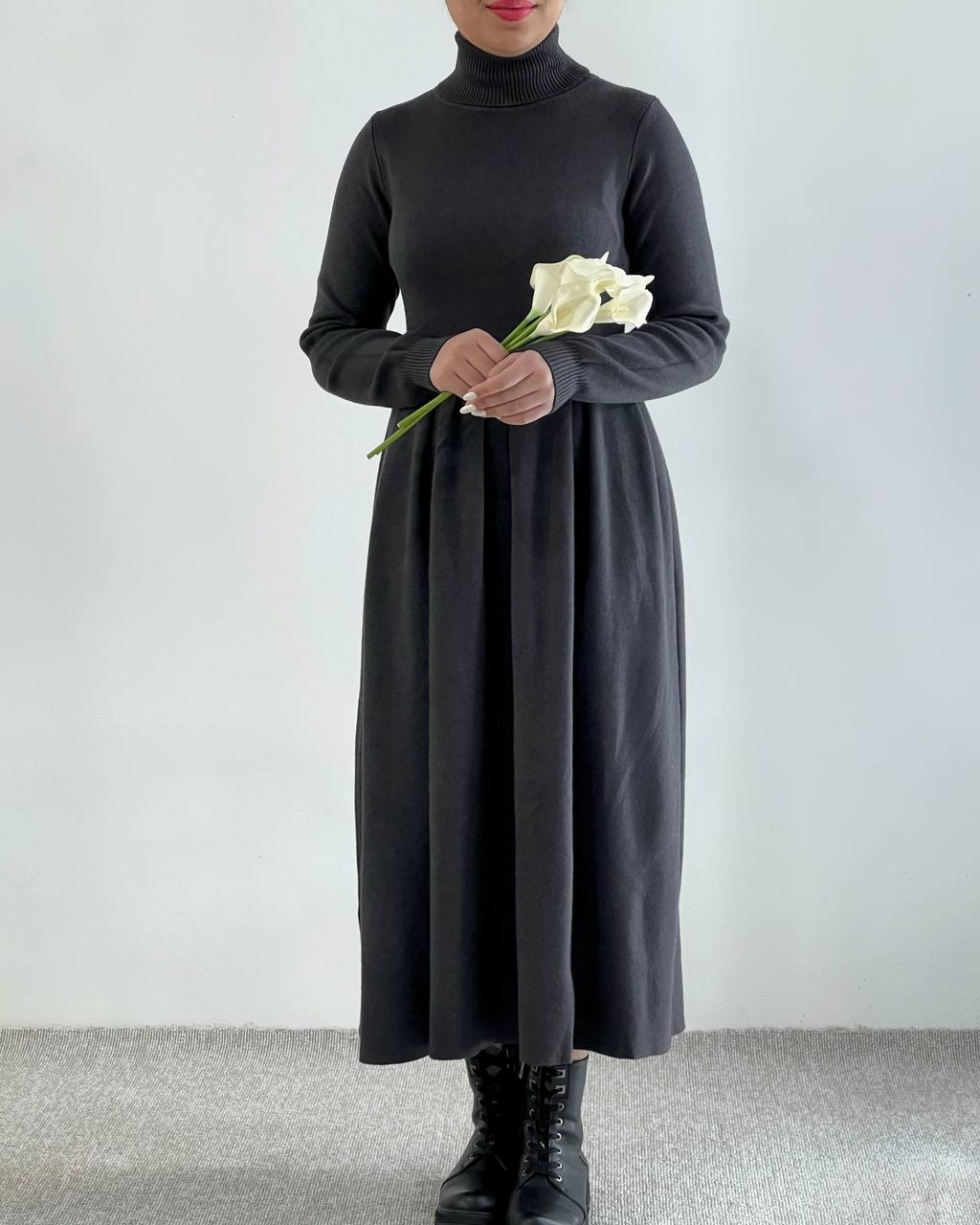 پیراهن بافت گپ پیلی دار کد 4453