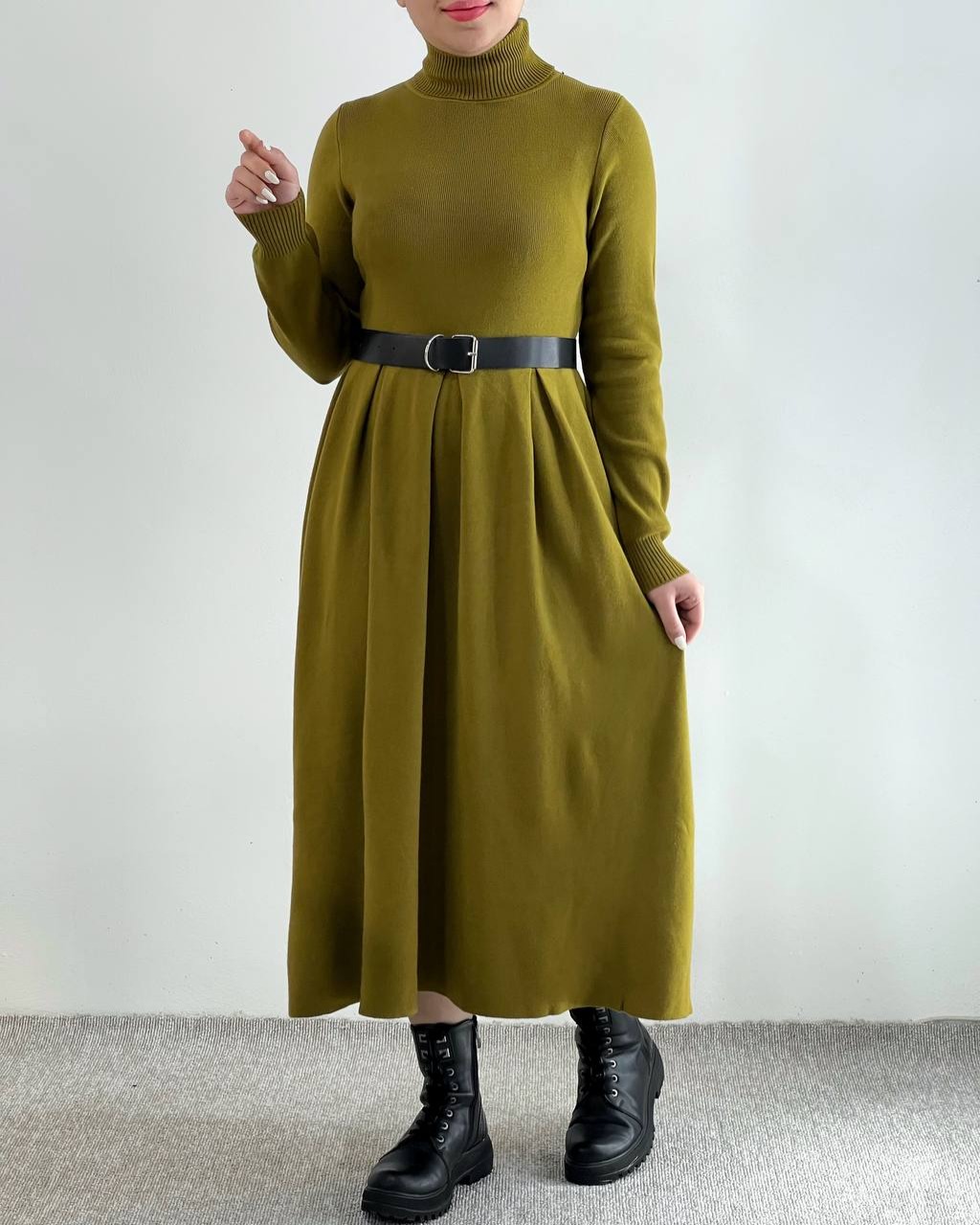 پیراهن بافت گپ پیلی دار کد 4453