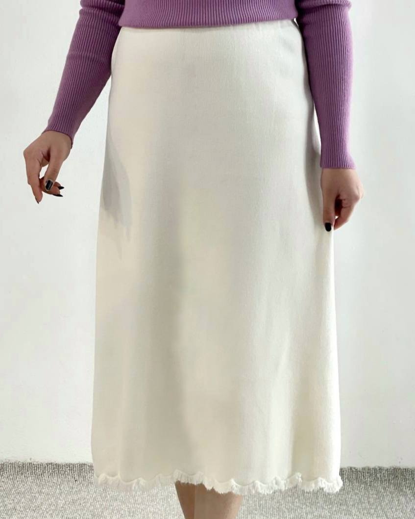 دامن بافت میدی پایین ریش کد 4456