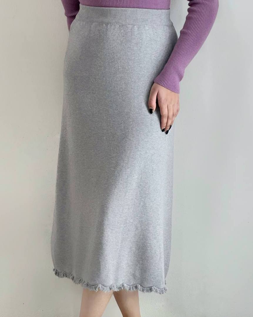 دامن بافت میدی پایین ریش کد 4456