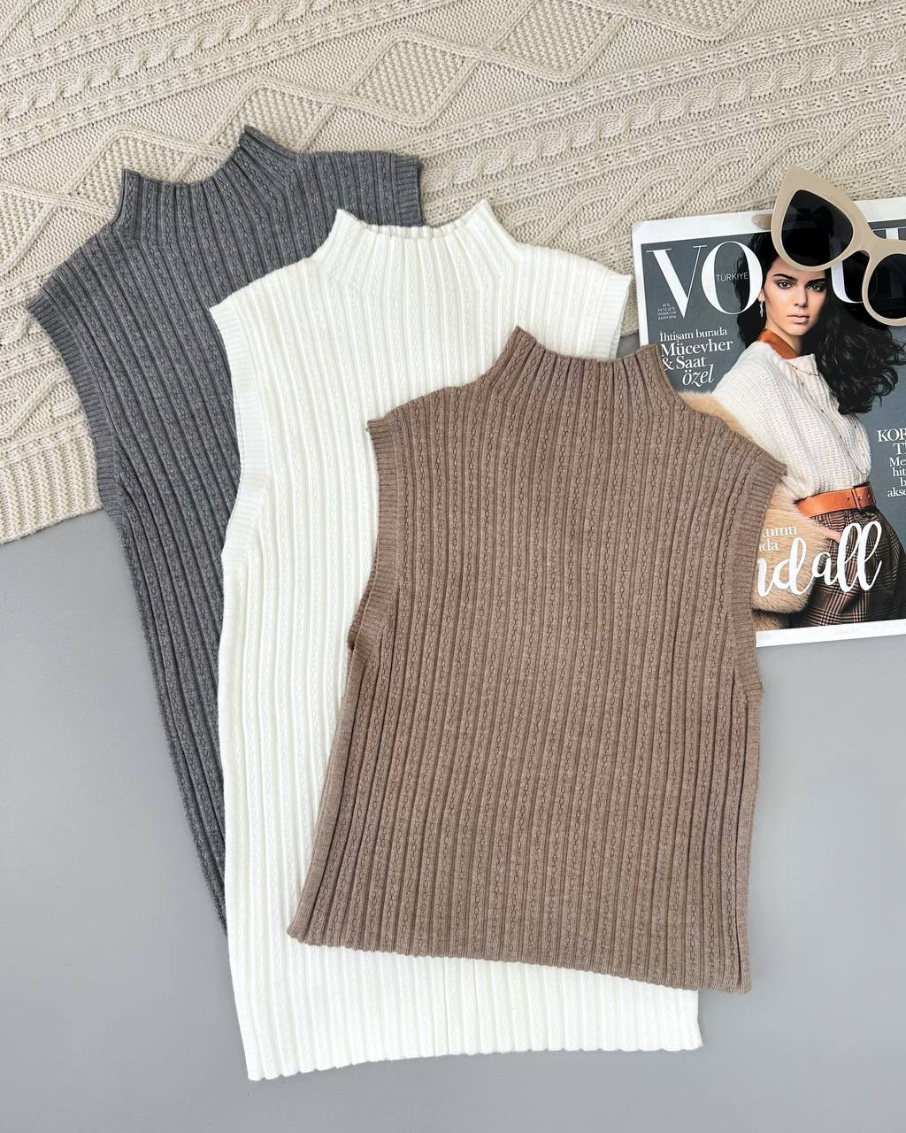 تاپ بافت یقه ایستاده کد 4459