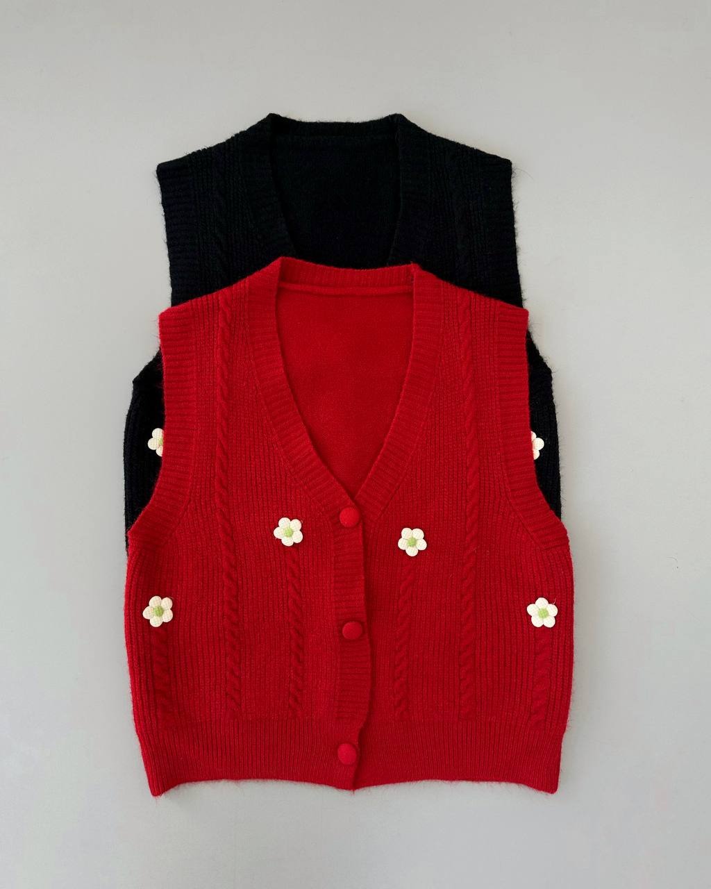 جلیقه بافت جلو دکمه کد 4200