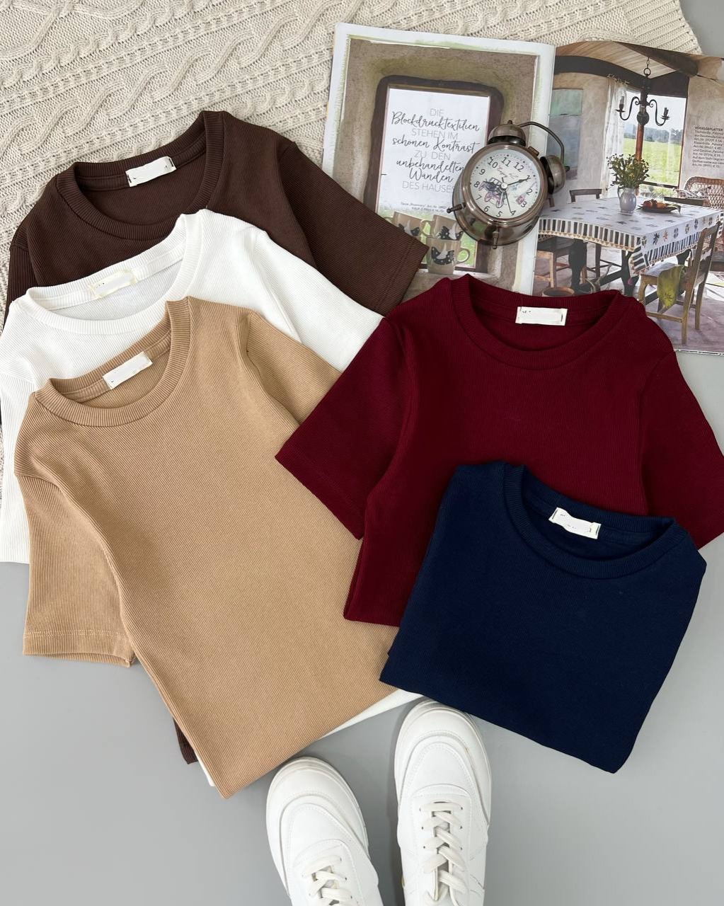 بلوز کبریتی یقه گرد کد 4470