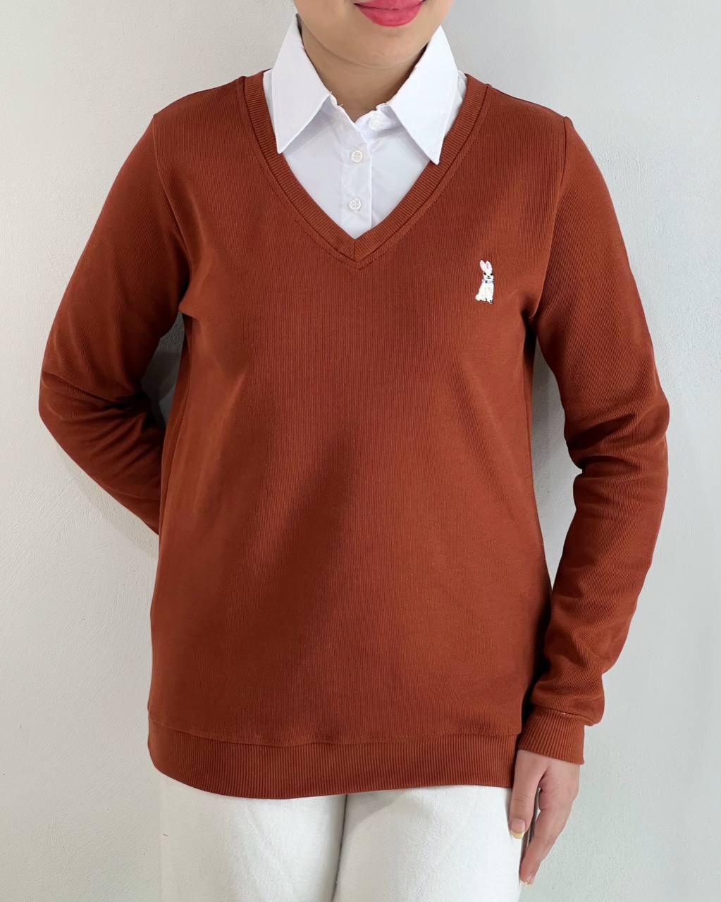 پلیور آستین بلند یقه دار کد 4477