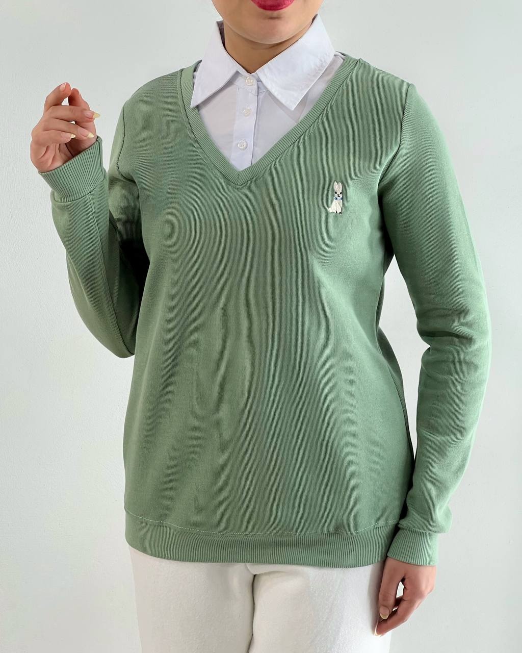 پلیور آستین بلند یقه دار کد 4477