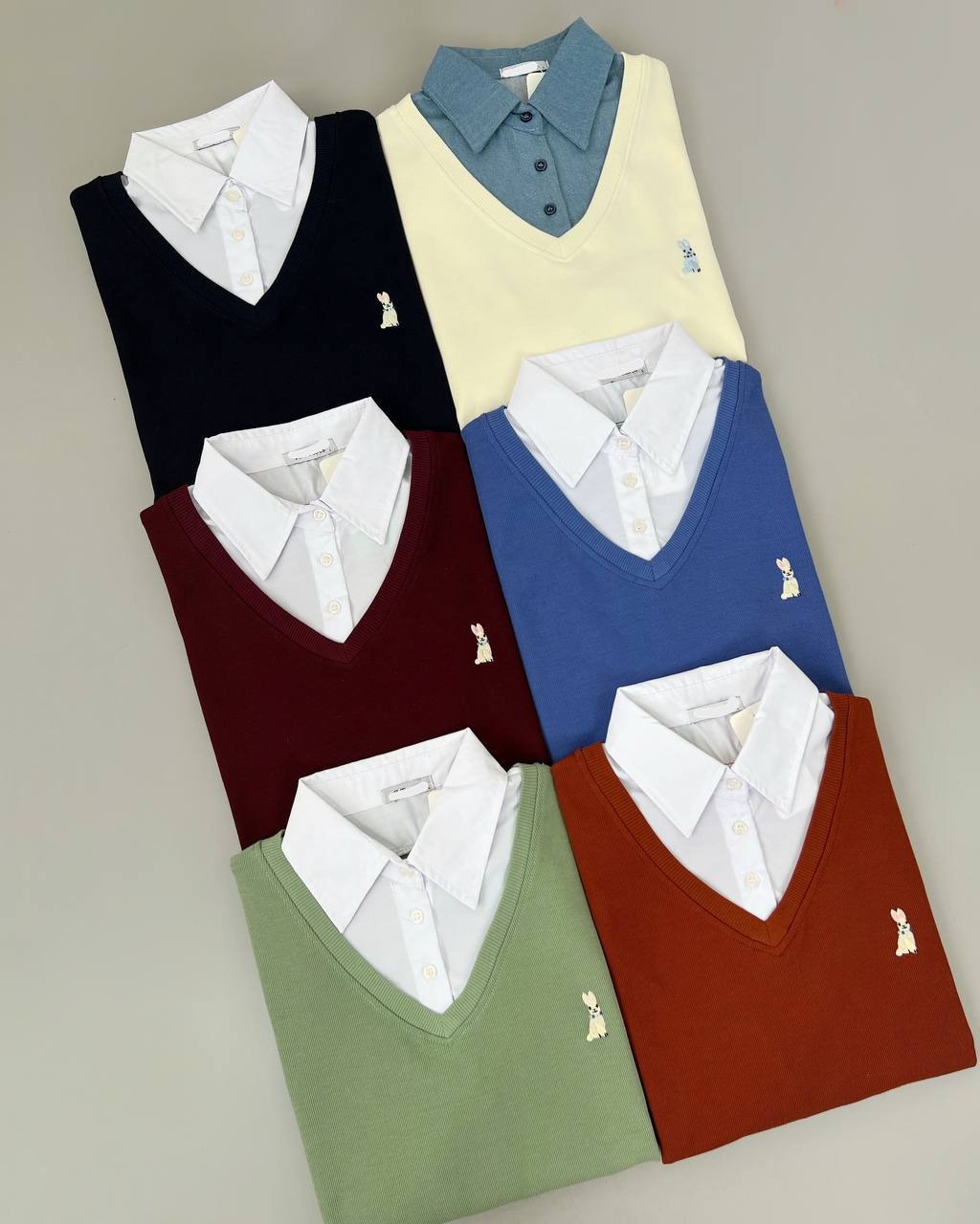 پلیور آستین بلند یقه دار کد 4477