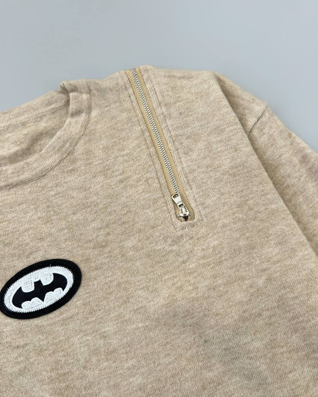 پلیور بافت سرشانه زیپ فانتزی کد 4481