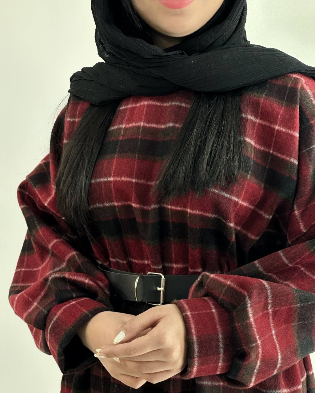 کفتان پشمی چهارخونه چری کد 4483