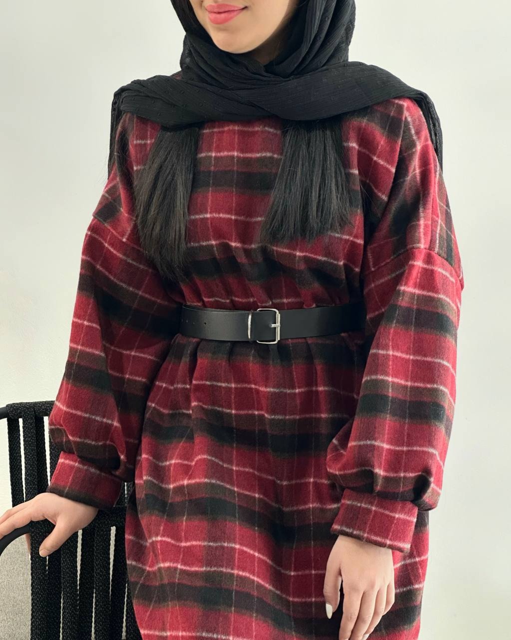 کفتان پشمی چهارخونه چری کد 4483