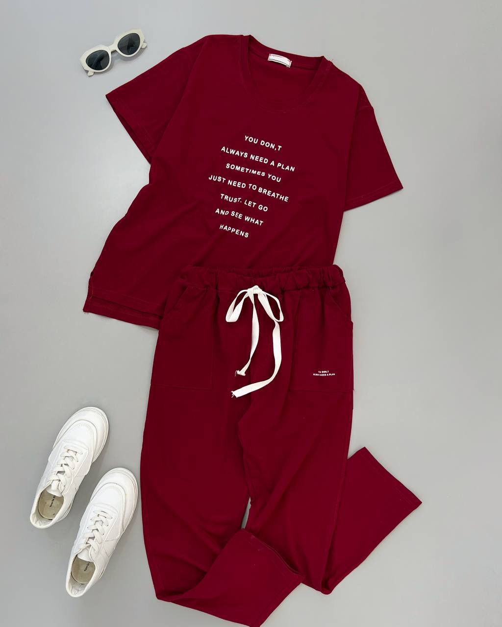 ست تیشرت و شلوار فونت کد 4484