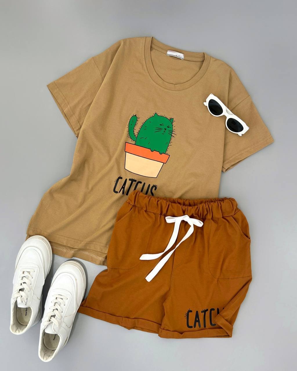 ست تیشرت و شلوارک کاکتوس کد 4493