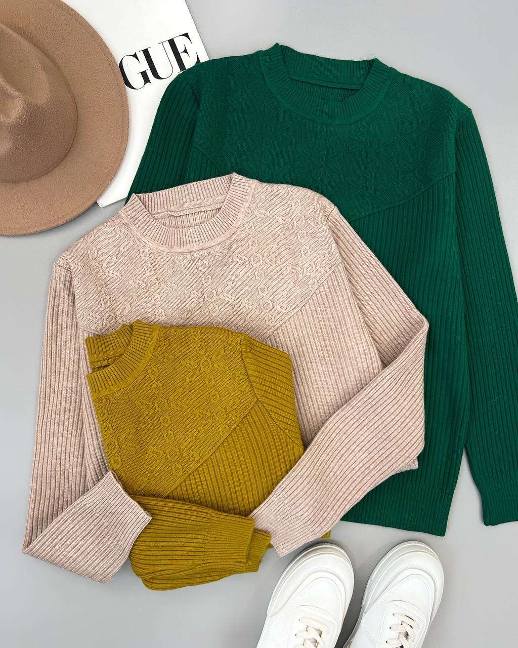 پلیور بافت گِرَم بالا 6 رنگ کد 4496