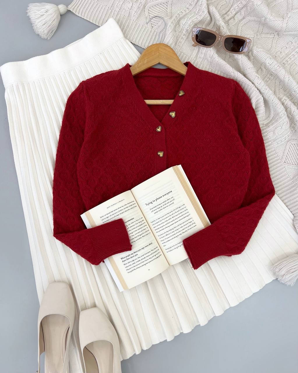 ژاکت بافت طرح برجسته کد 4497