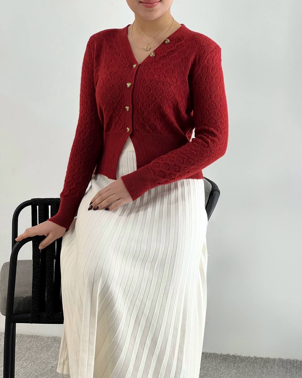 ژاکت بافت طرح برجسته کد 4497