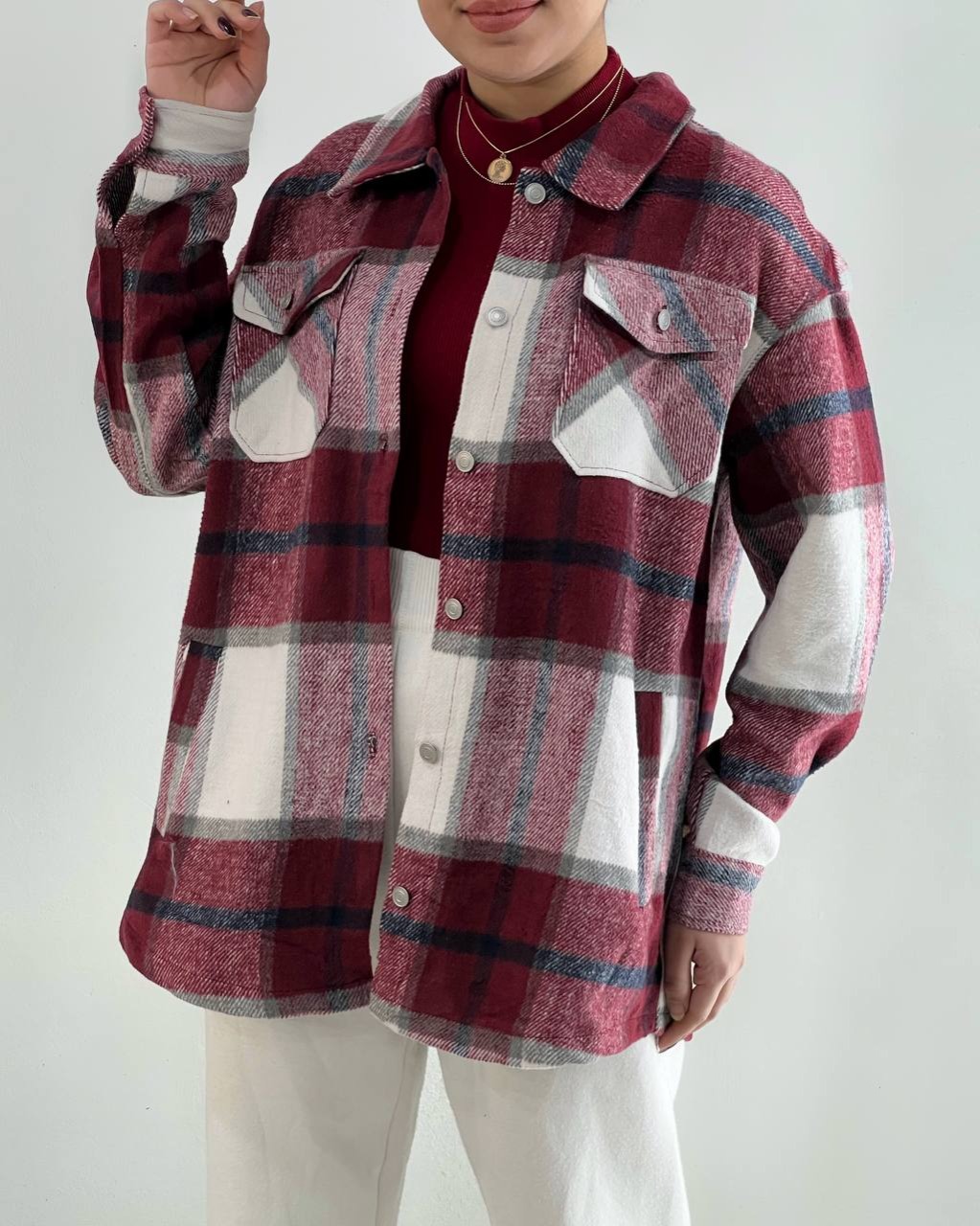 شکت چهارخونه پشمی کد 4499