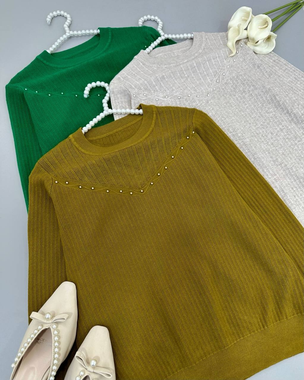 پلیور بافت یقه مروارید کد 4501