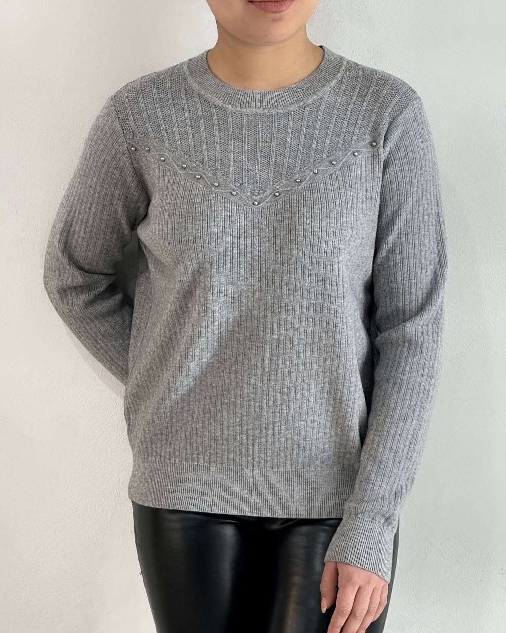 پلیور بافت یقه مروارید کد 4501