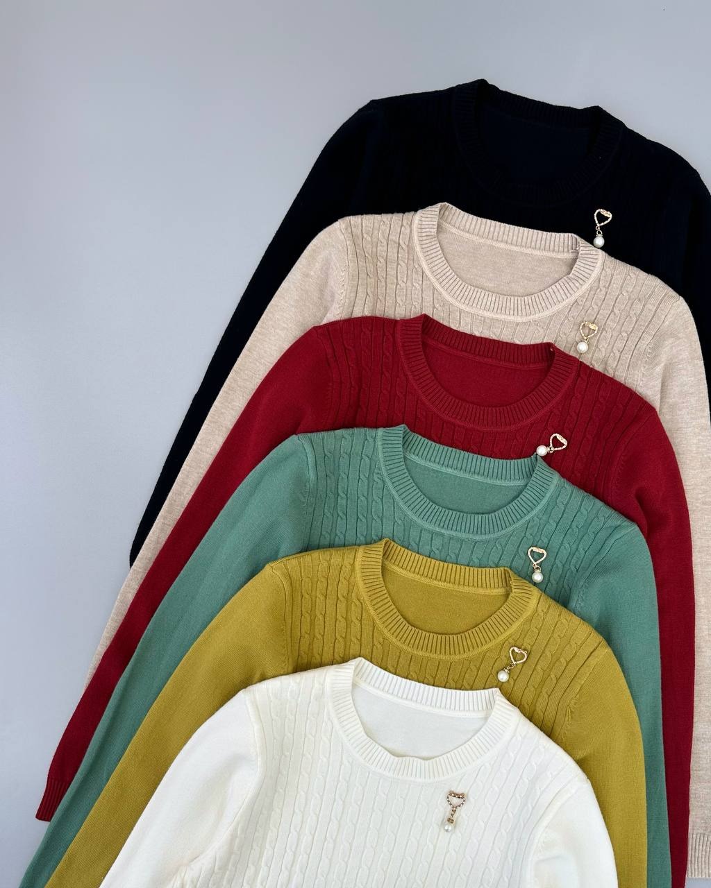 پلیور بافت یقه گرد زنجیری کد 4504