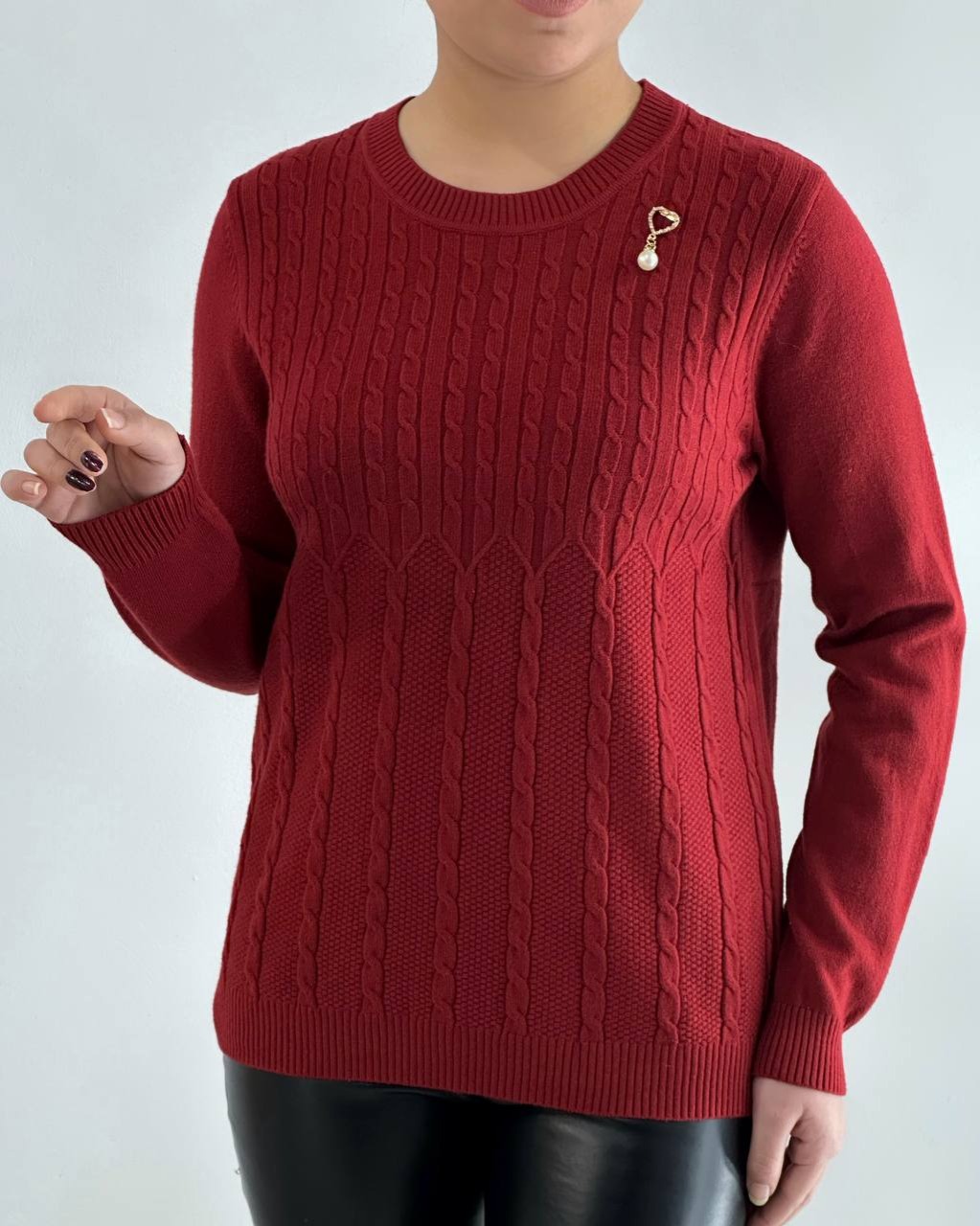 پلیور بافت یقه گرد زنجیری کد 4504