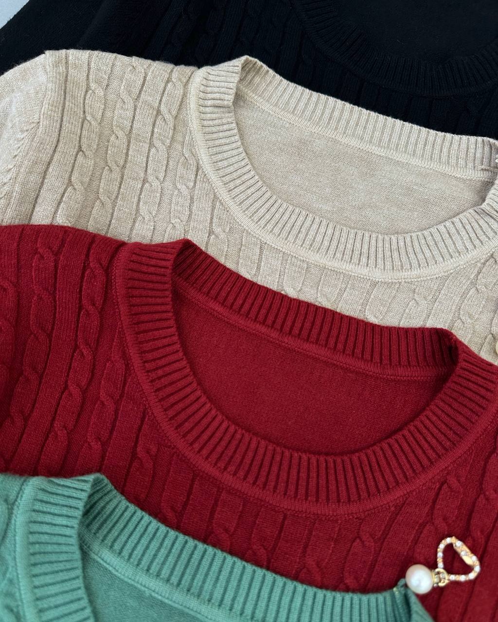 پلیور بافت یقه گرد زنجیری کد 4504