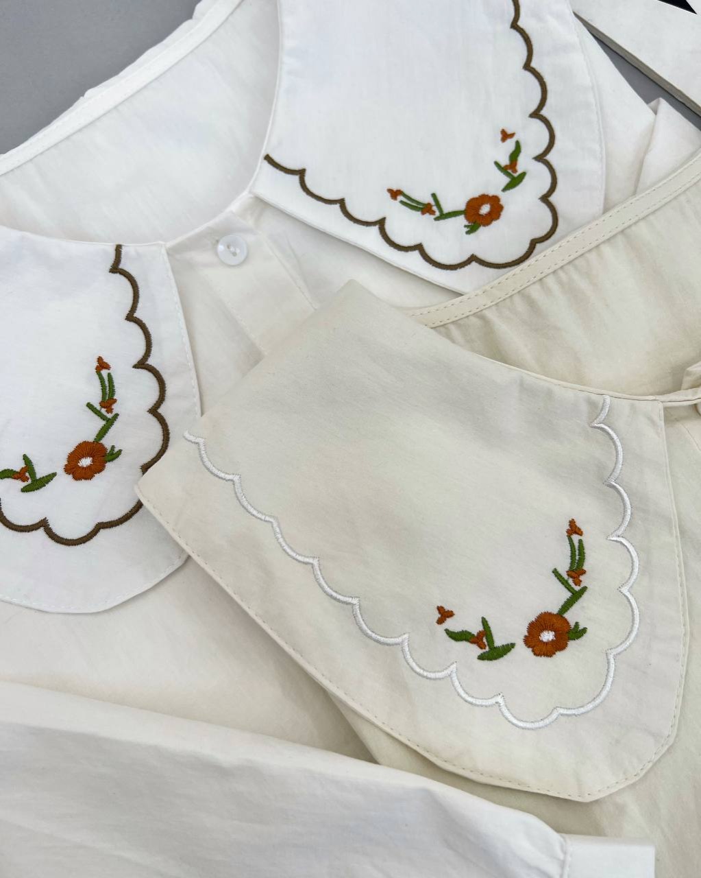 شومیز کتان نخ یقه گلدوزی کد 4510