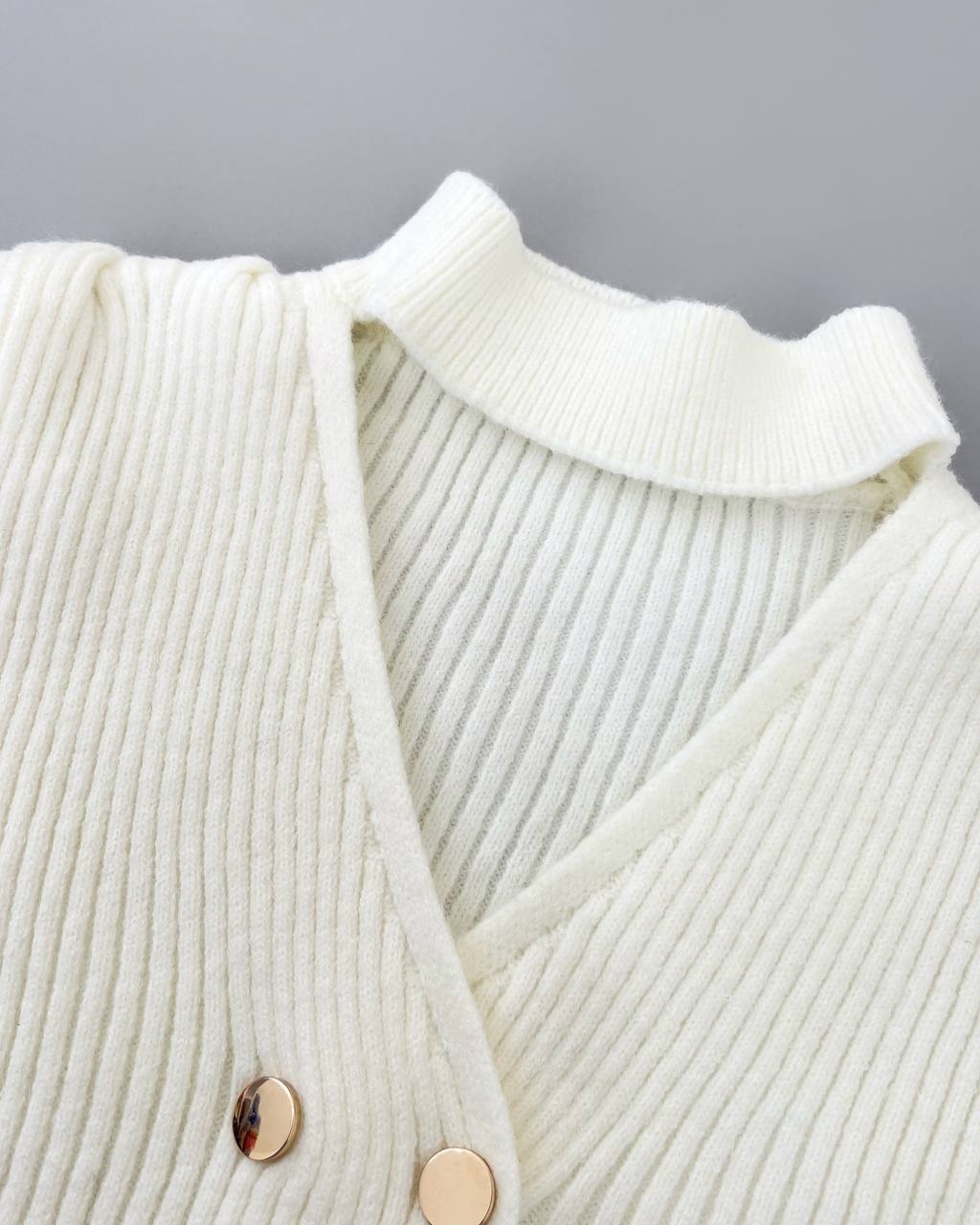 پلیور بافت جلو دکمه کد 4512