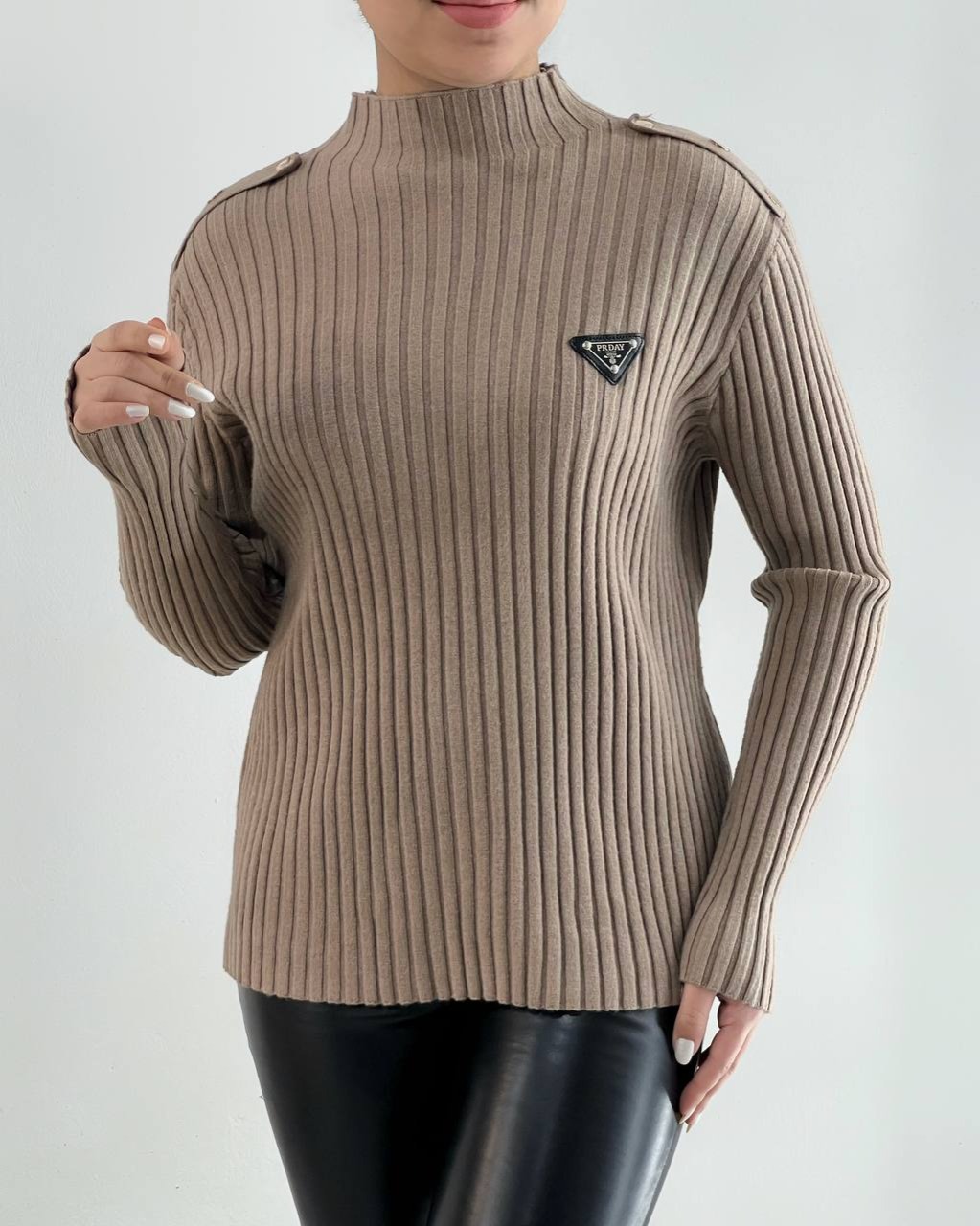 پلیور بافت ساده گرم بالا کد 4518