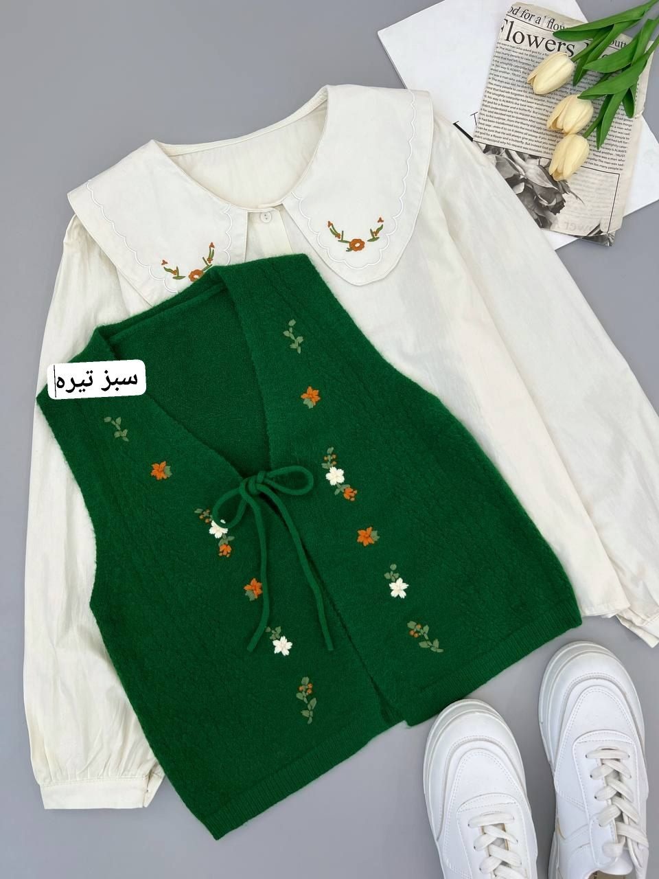 جلیقه بافت گلدوزی کد 4183