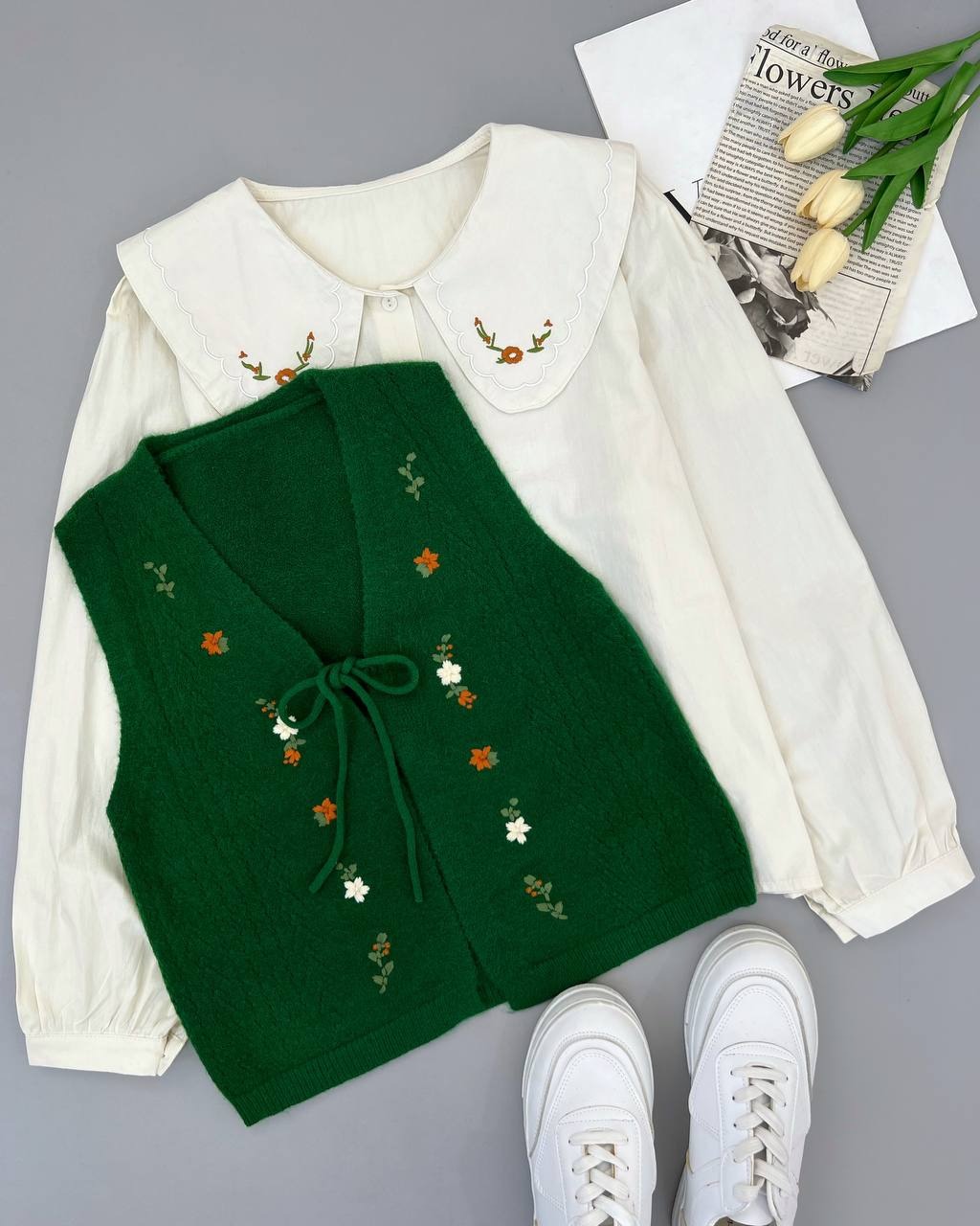 جلیقه بافت گلدوزی کد 4183