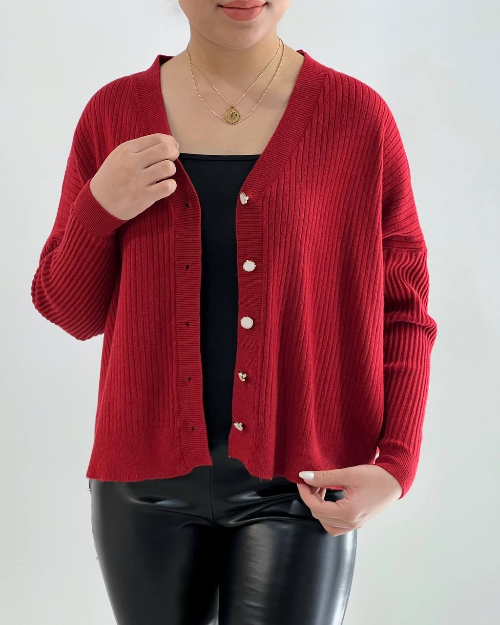 ژاکت بافت آستین کیمونو کد 4525