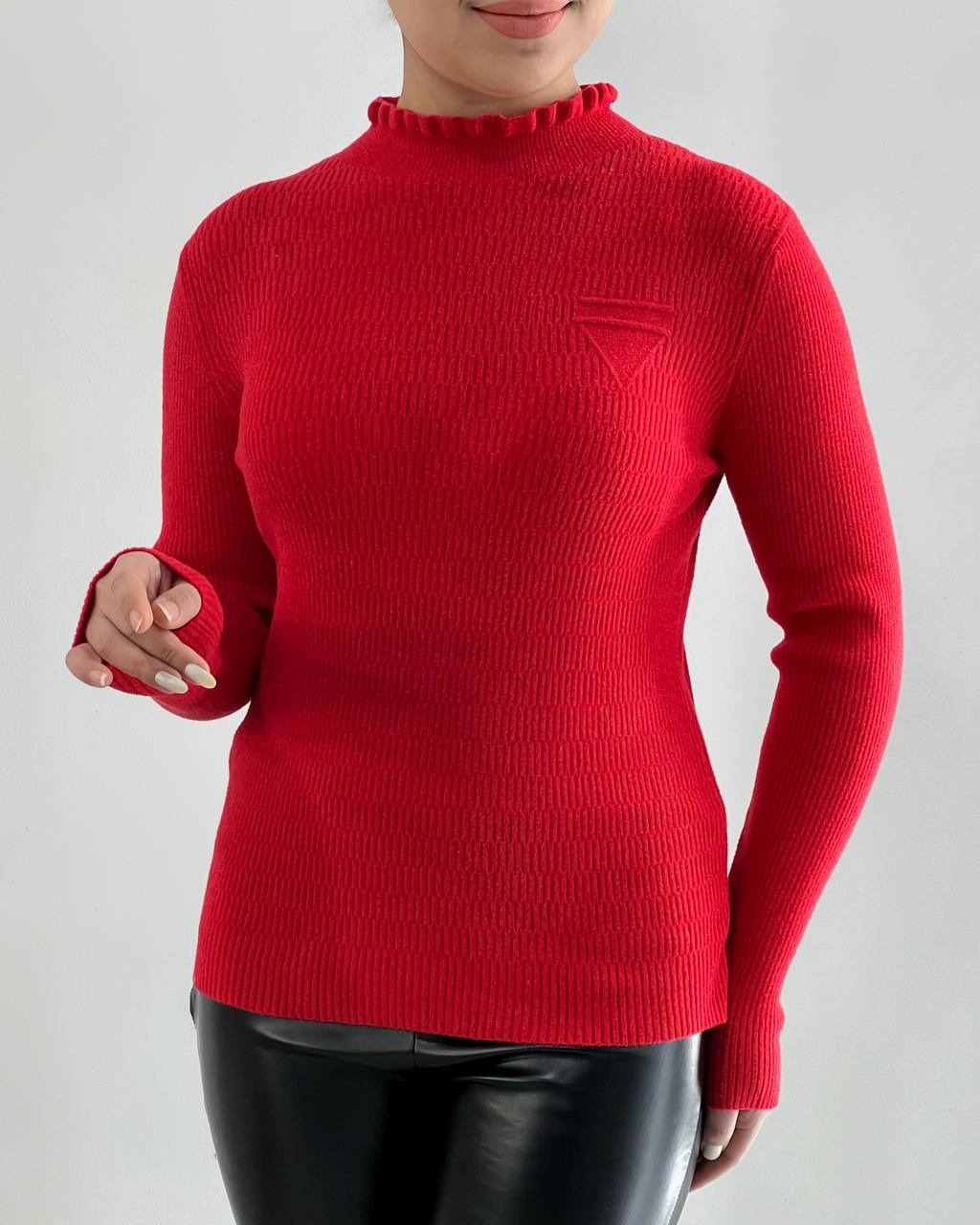 پلیور بافت یقه چین کد 4530