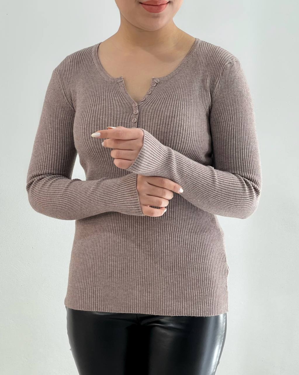 بلوز بافت کبریتی نما دکمه کد 4531