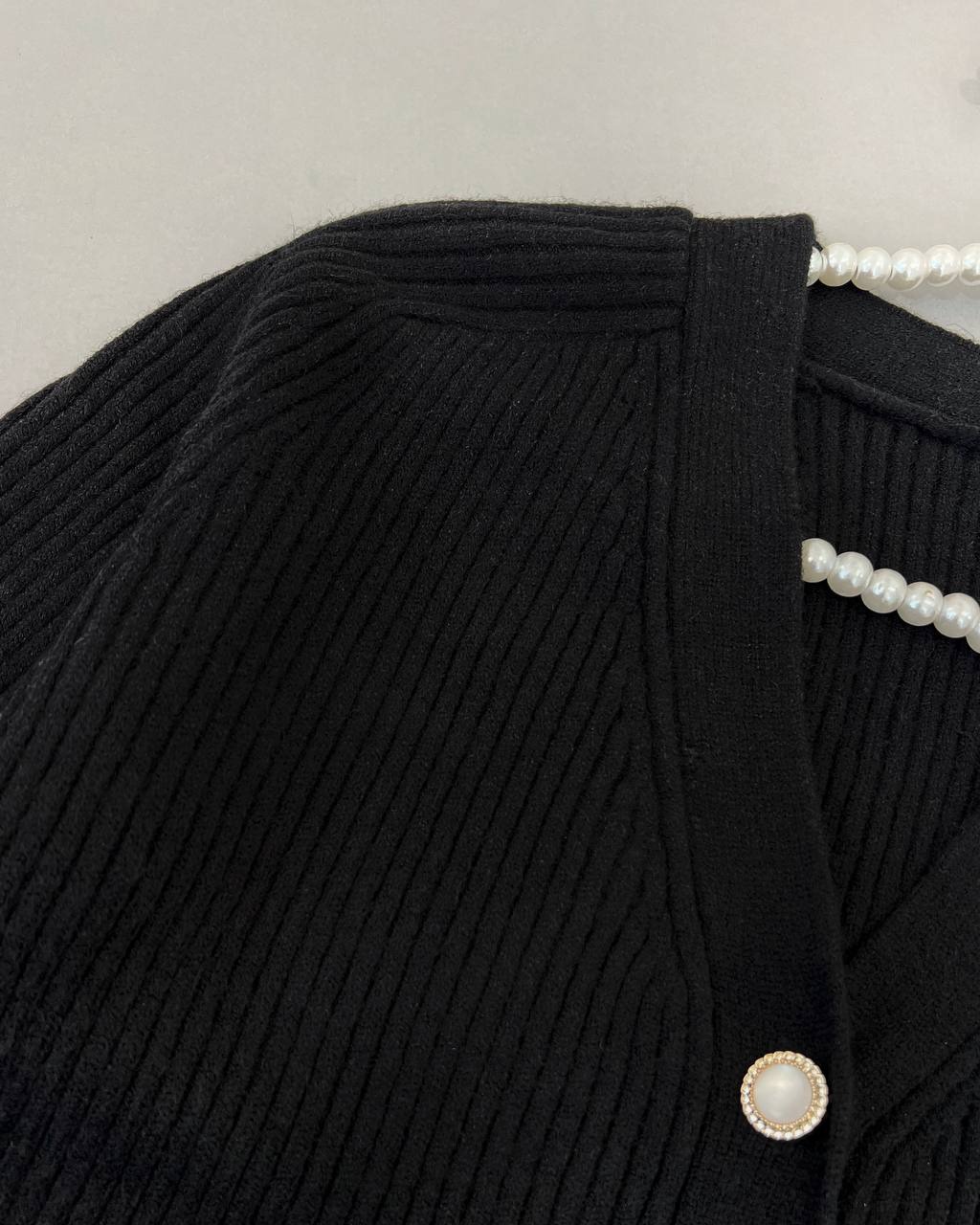 ژاکت بافت مشکی کد 4533