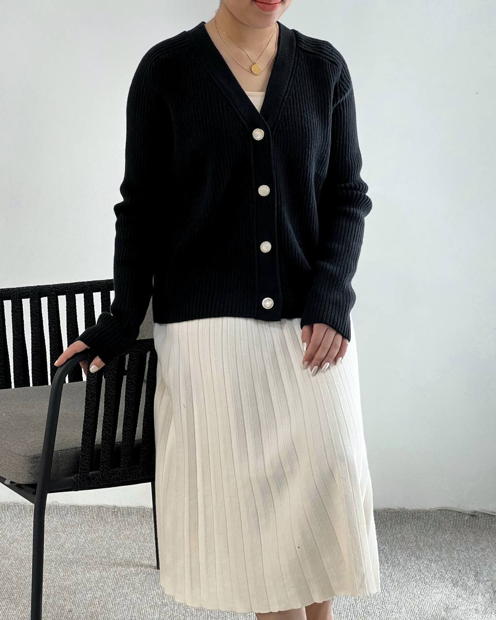 ژاکت بافت مشکی کد 4533