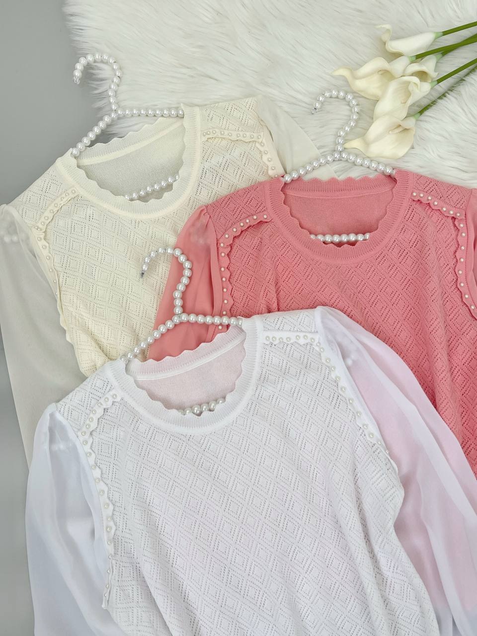 پلیور بافت مروارید کد 4541