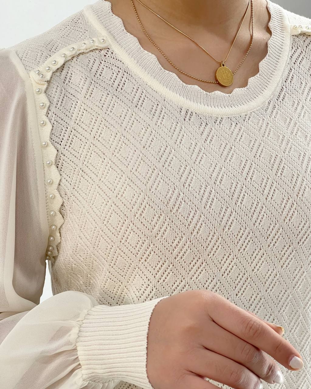 پلیور بافت مروارید کد 4541