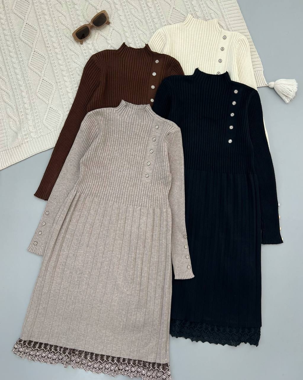 پیراهن بافت لبه خامه دوزی کد 4543