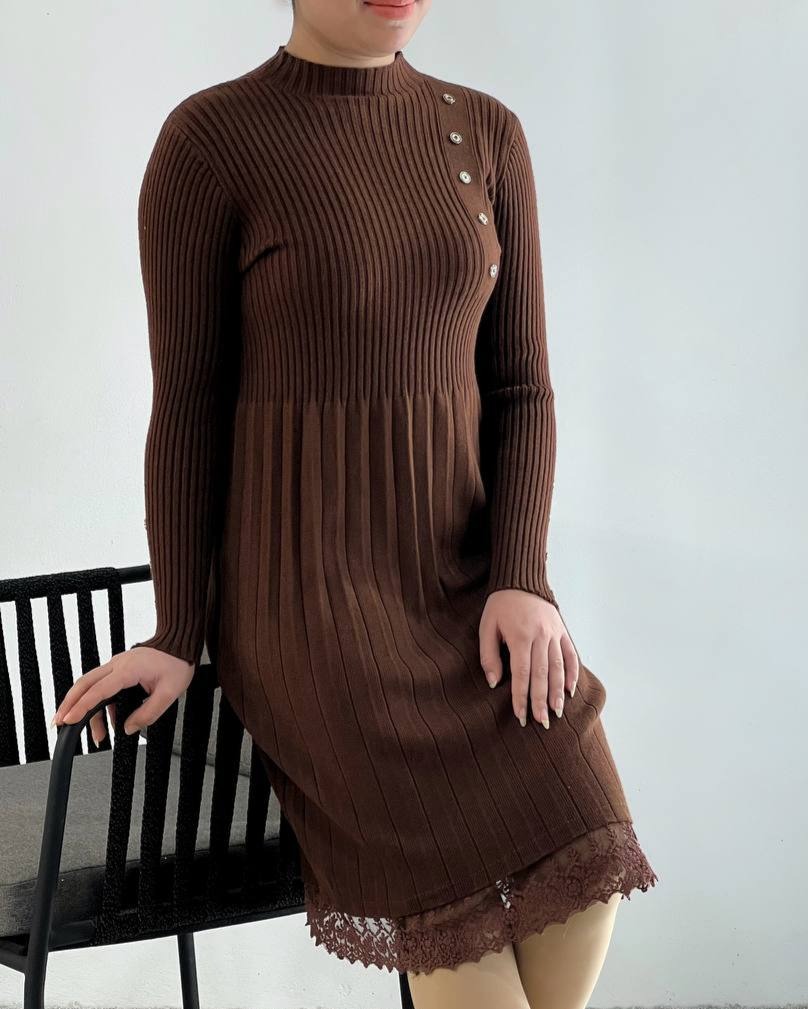 پیراهن بافت لبه خامه دوزی کد 4543