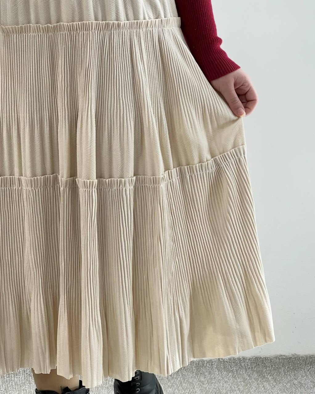 دامن مخمل پلیسه سه چین کد 4547