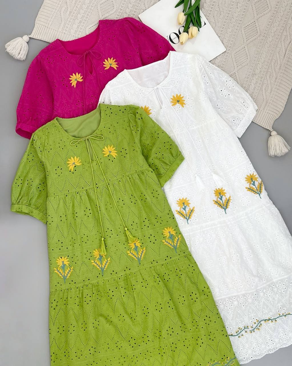 پیراهن تمام خامه دوزی گلدوزی شده کد 4549