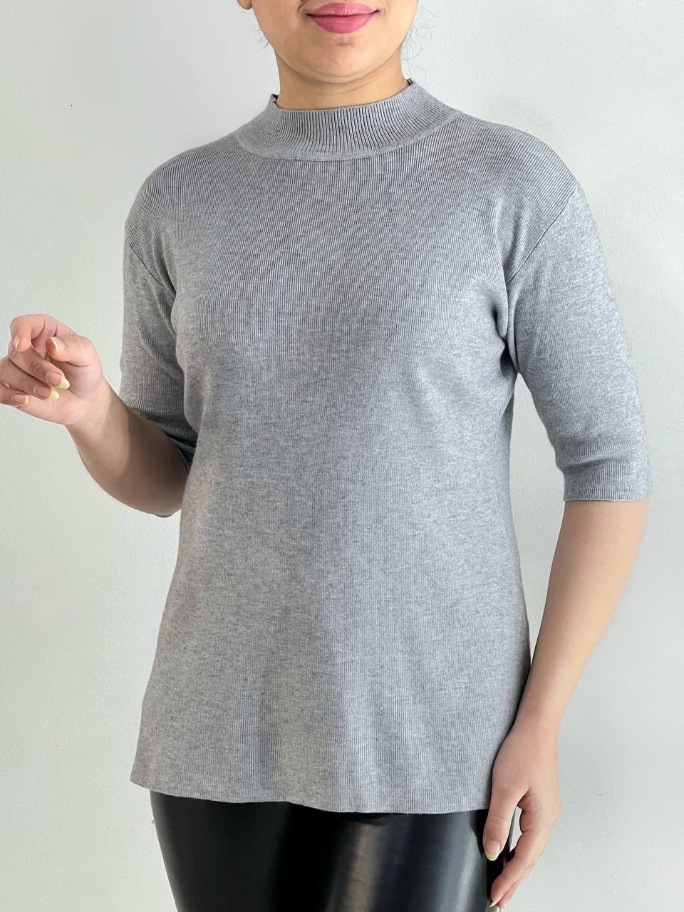 بلوز بافت آستین سه ربع کد 4552