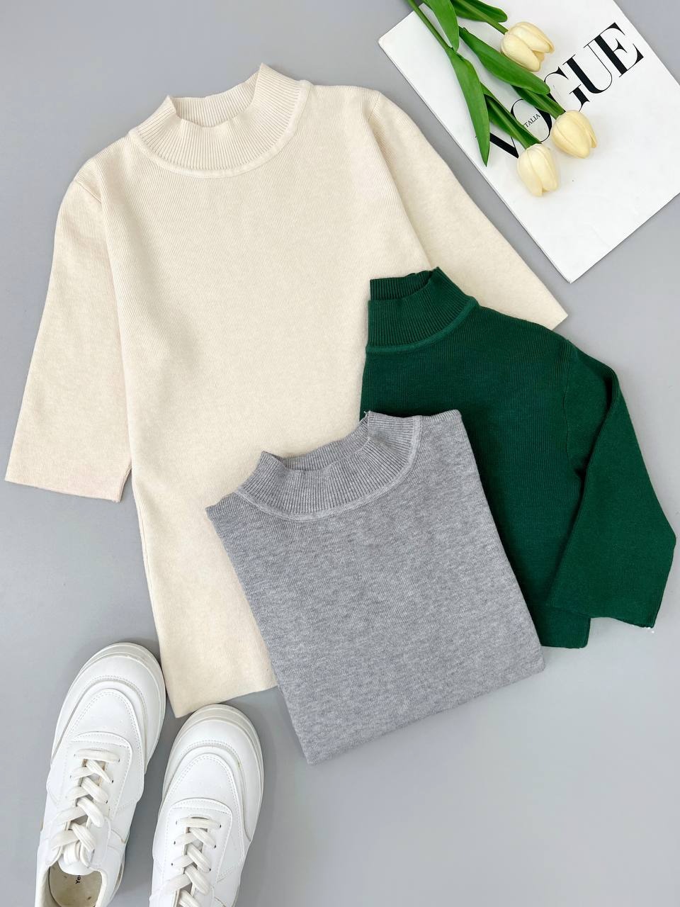 بلوز بافت آستین سه ربع کد 4552