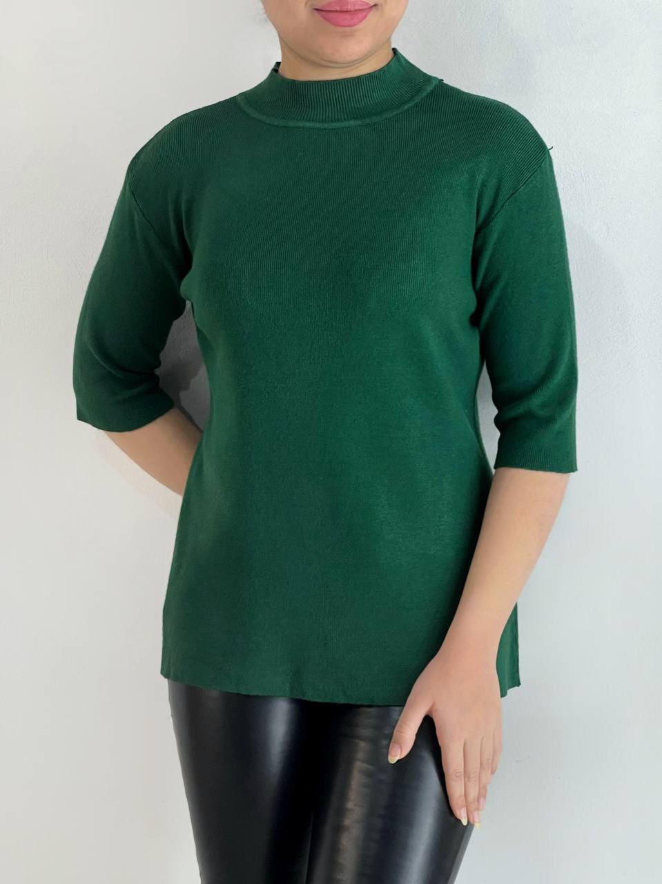 بلوز بافت آستین سه ربع کد 4552