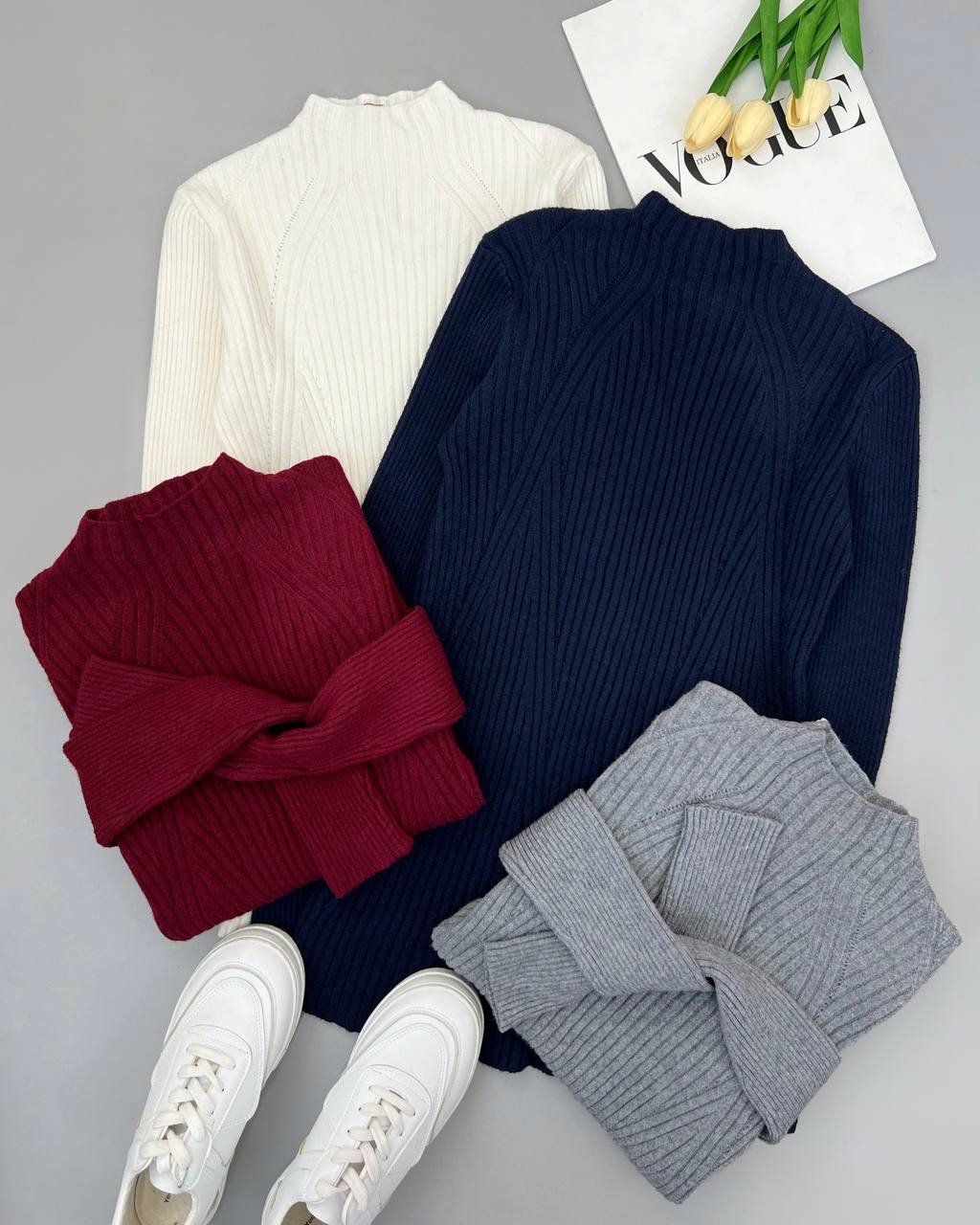 پلیور بافت ساده 5 رنگ کد 4554