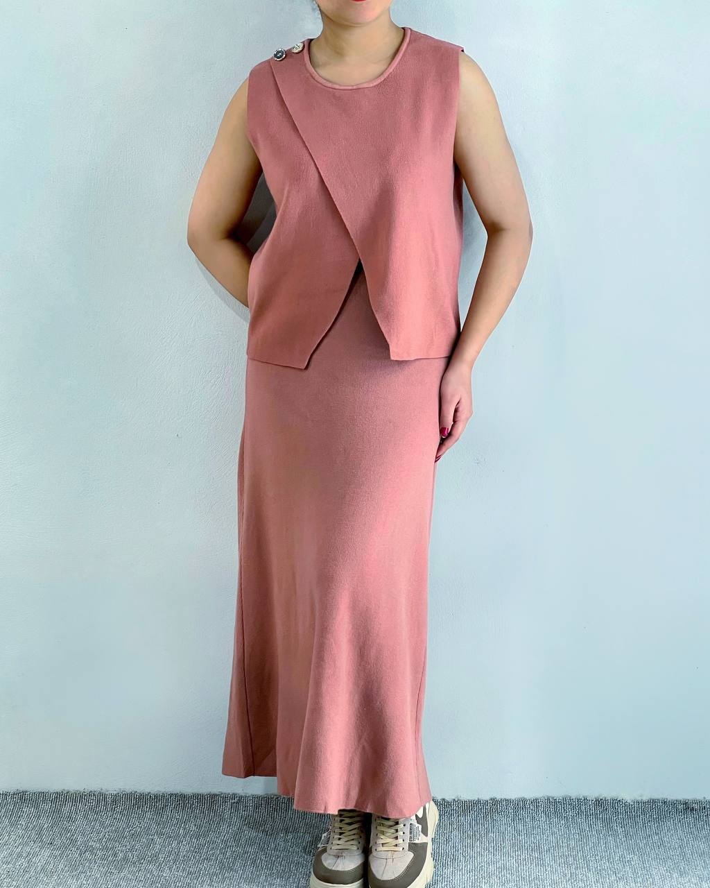 ست جلیقه و دامن بافت کد 4555