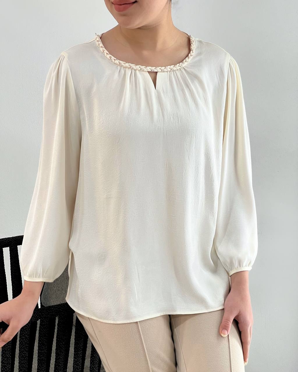 شومیز یقه بافت اورجینال کد 4560