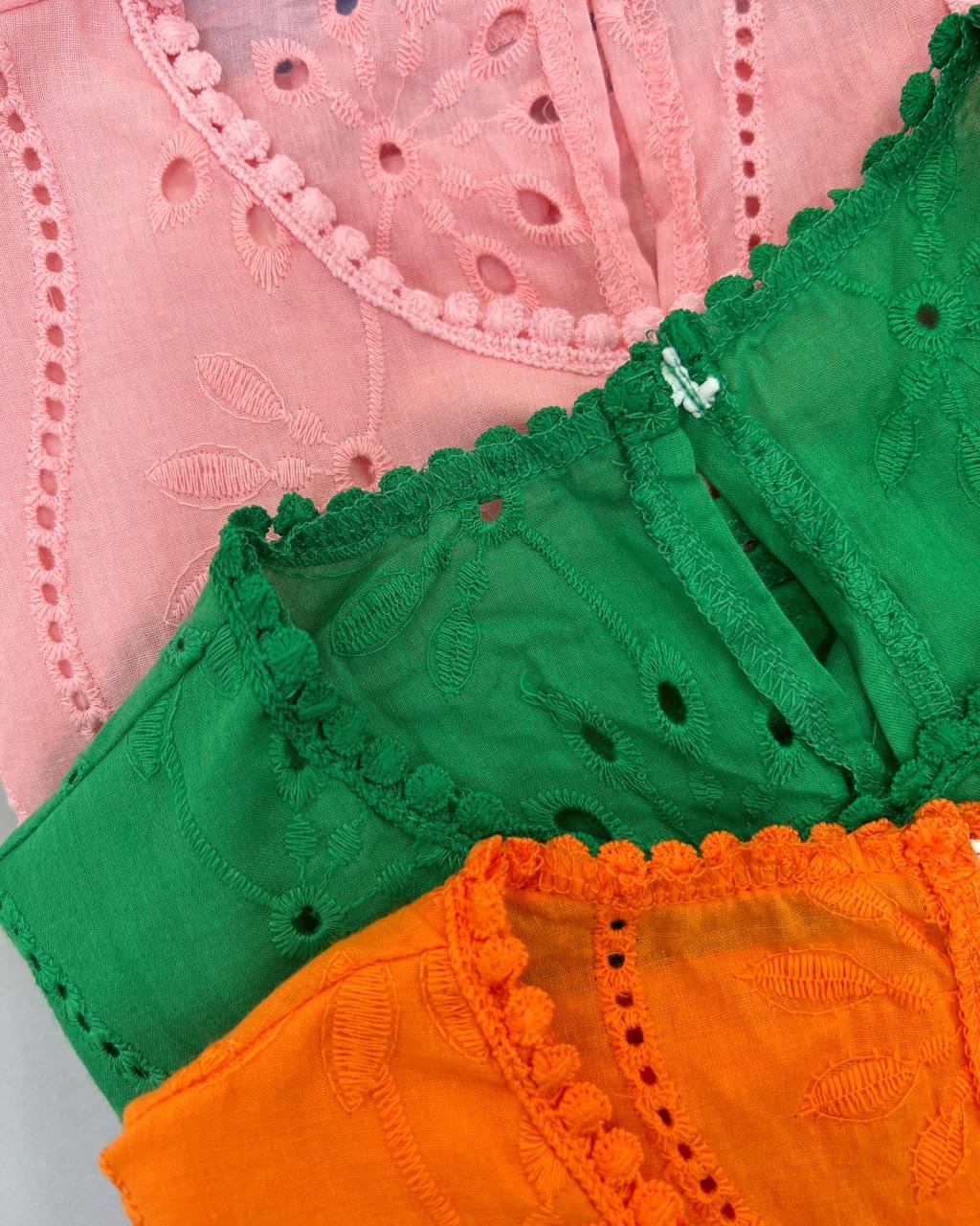 شومیز تمام خامه دوزی رنگی کد 4561