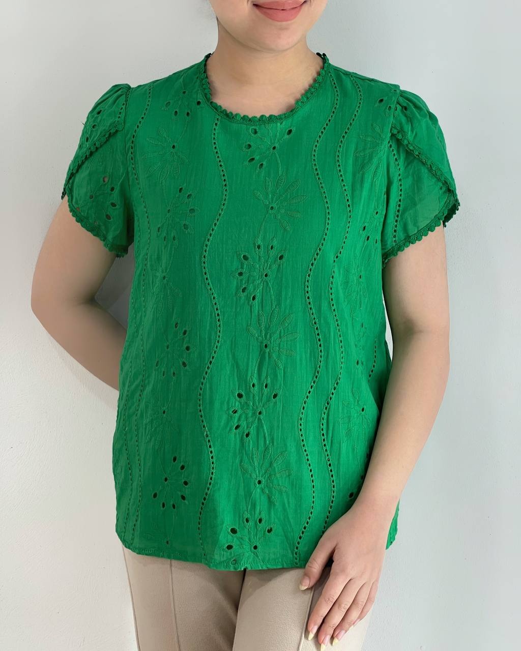 شومیز تمام خامه دوزی رنگی کد 4561